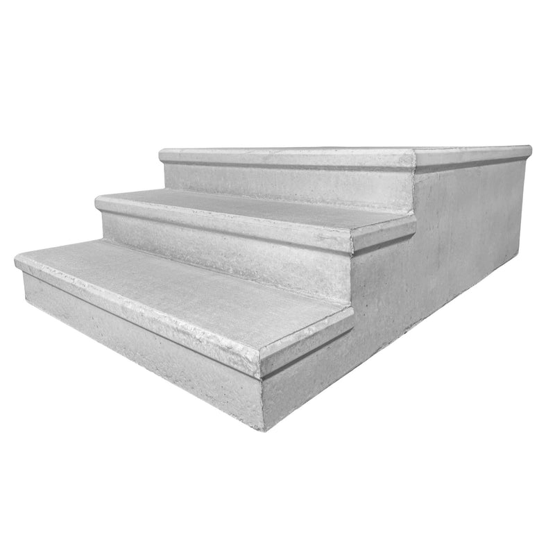 3 Tread Concrete Step With Stoop (21"H X 6'D x 4'W)