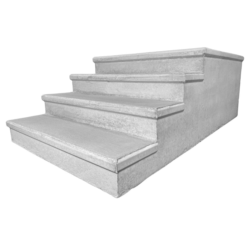 4 Tread Concrete Step With Stoop (28"H X 7'D x 4'W)